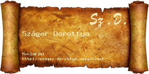 Száger Dorottya névjegykártya