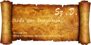Száger Dorottya névjegykártya